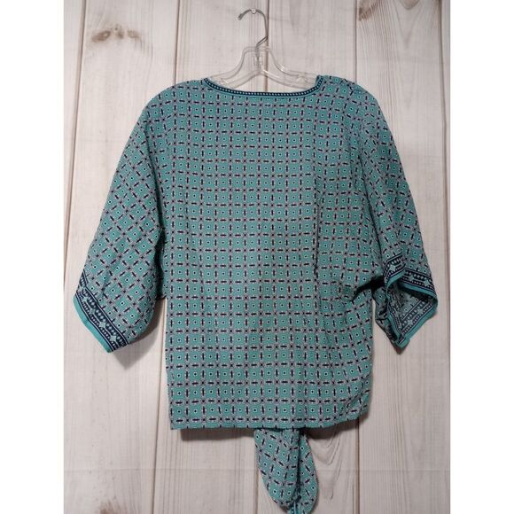 Max Studio Shirt Ladies‎ Large Blue 3/4 Sleeve - Picture 2 of 8